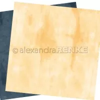 Zweiseitig Calm Pastellgelb mit Dunkelblau - 12"x12" - Alexandra Renke