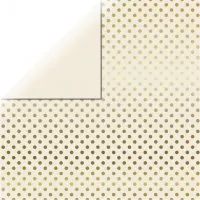 Dots & Stripes - Gold Foil Ivory - 12"x12"