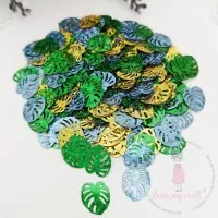 Sparkling Tropical Leaves - Shaker Slices - Dress My Craft