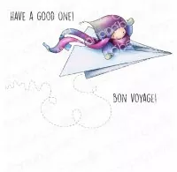 Bundle Girl In A Plane - Rubber Stamps - Stamping Bella