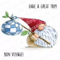 Travelling Gnome - Rubber Stamps - Stamping Bella