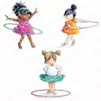 Tiny Townie Hula Hoopers - Rubber Stamps - Stamping Bella