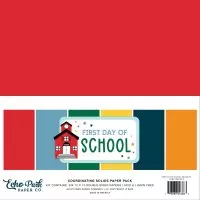 First Day Of School - Coordinating Solids Set - 12"x12" - Echo Park