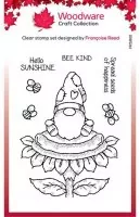 Sunflower Gnome - Clear Stamps - Woodware Craft Collection
