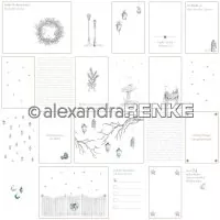 Kärtchenbogen Florale Weihnachten Blau - Alexandra Renke - Designpapier -12"x12"