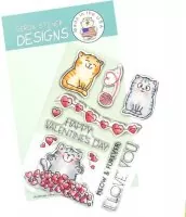 Valentine Cats - Stempel - Gerda Steiner Designs