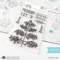 Festive Tree Mama Elephant Stamp & Die Bundle