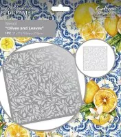 Mediterranean Dreams - Olives and Leaves schablonen crafters companion