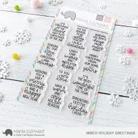 Mixed Holiday Greetings - Clear Stamps - Mama Elephant