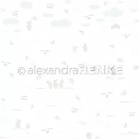 Hasen mit Regenschirmen - Alexandra Renke - Designpapier - 12"x12"