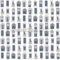 Blaue Türen - Alexandra Renke - Designpapier -12"x12"