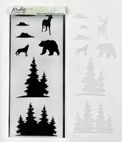Winter Forest - Slim Line Stencil - Picket Fence Studios