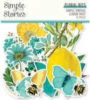 Simple Vintage Lemon Twist - Floral Bits - Die Cut Embellishment - Simple Stories