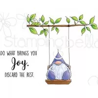 Gnome on a Swing - Rubber Stamps - Stamping Bella