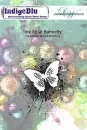 Ink Splat Butterfly - Red Rubber Stamp - IndigoBlu